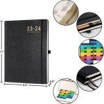 Planner 2023-2024 - 2023-2024 Academic Weekly Monthly Planner, July 2023 - June 2024, 8.5" x 11", Leather Cover with Thick Paper, Back Pocket with Notes Pages - Rose Gold - Image 6